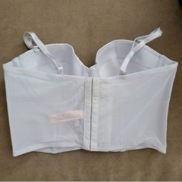 Victoria's Secret Cropped Bustier Pearl White Silver 36B - Picture 3 of 5